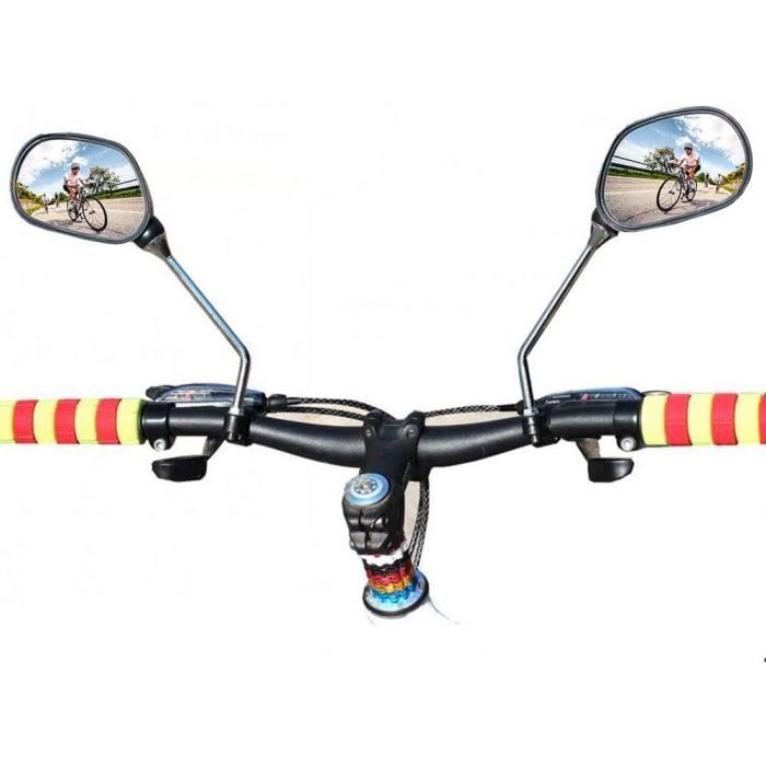 Accessoire Sécurité Cyclisme 2 Rétroviseurs Universels Pour Vélo – Réglables à 360° Pour VTT, Route Et Ville Retroviseur Velo Guidon