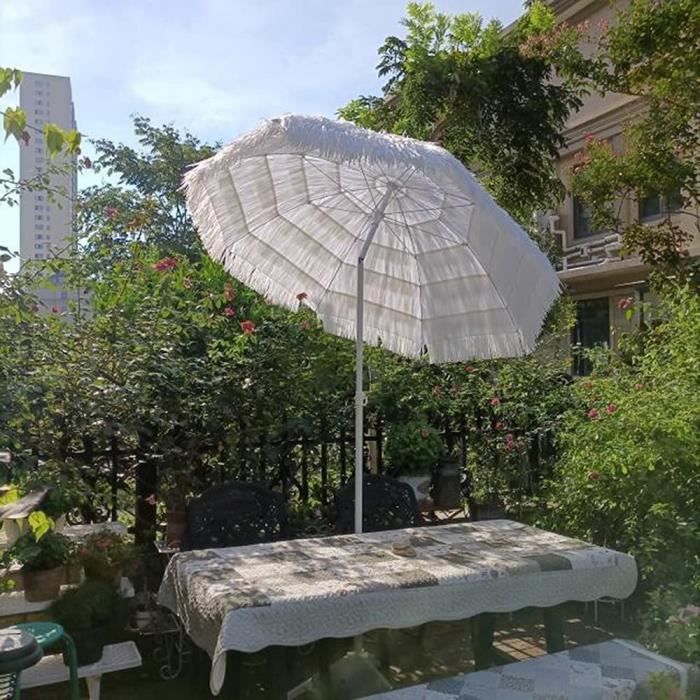 Parasol Paille Naturelle Parasol De Plage 1.2m Rose Fuchia Au