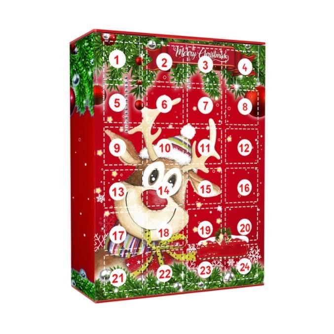 Calendrier De L'Avent Italien 2025 - 24 Figurines Tung Tung Sahur - Rouge Cerise - Collection Brainrot
