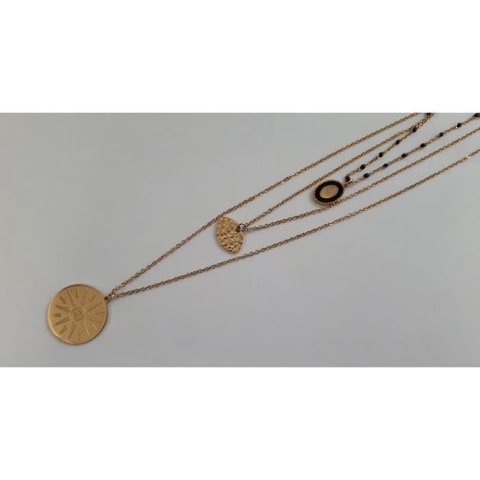 Sautoir Collier Argenté IKITA Motif Feuille - Longueur Ajustable, Style Bohème, Occasion