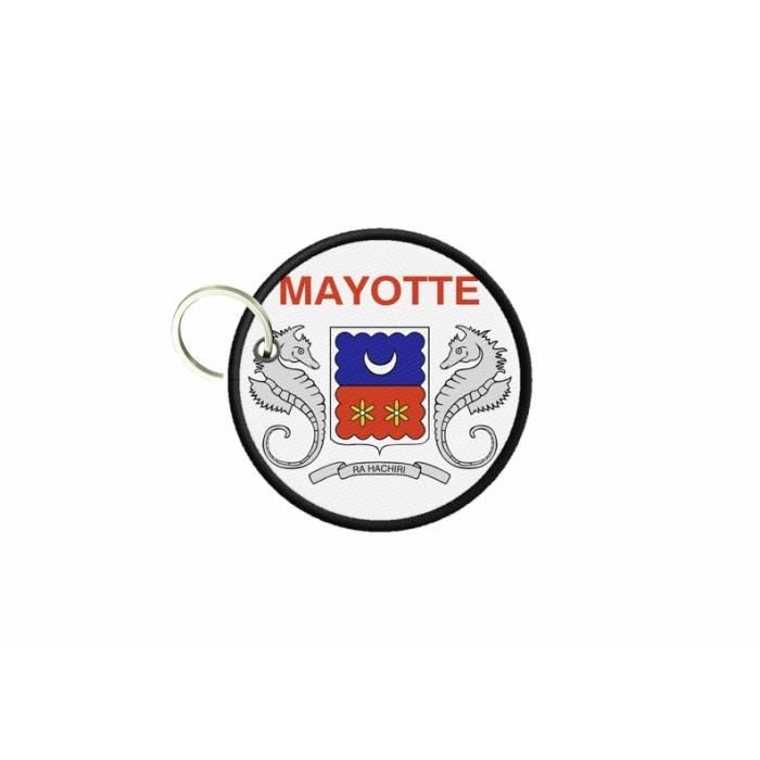 Porte cles clefs drapeau mayotte imprime rond cocarde - Cdiscount