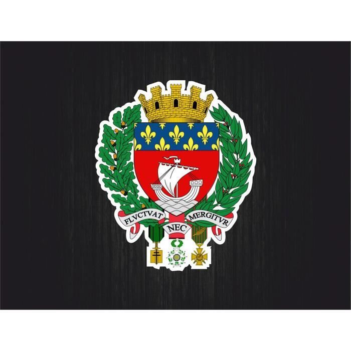 2x Autocollant sticker voiture moto macbook drapeau blason paris ile de france