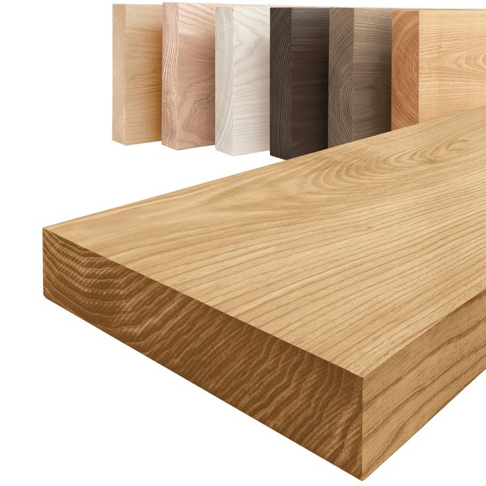 LAMO Manufaktur Étagère bois massif sans pièces de fixation Etagere murale 60 cm Couleur: rustique Bord: droit belle veinure LAMO Manufaktur Étagère bois massif sans pièces de fixation Etagere murale 60 cm Couleur: rustique Bord: droit belle veinure