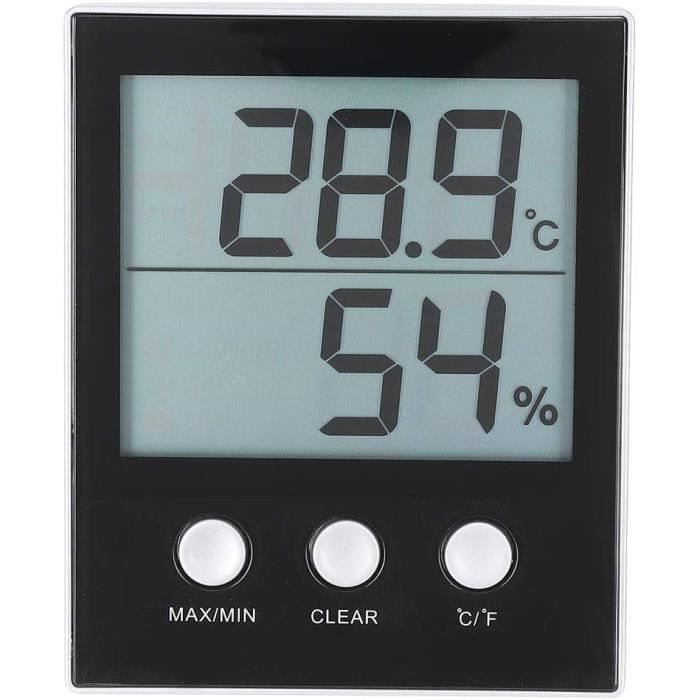 Thermomètre Hygromètre Intérieur Numérique LEVIPE - Température Humidité Avec Mémoire Max/Min, 3 Positions