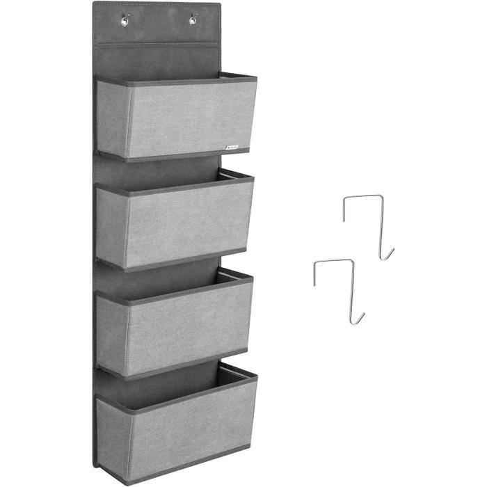 Organisateur Suspendu LEAZZLE 4 Compartiments - Pour Porte Ou Mur, Noir