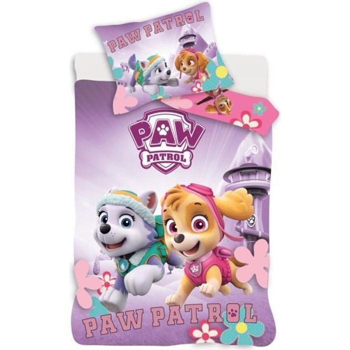 Parure De Lit Pat Patrouille Enfant 1 Place - Housse 140x200 + Taie 63x63 | 100% Coton OEKO-TEX
