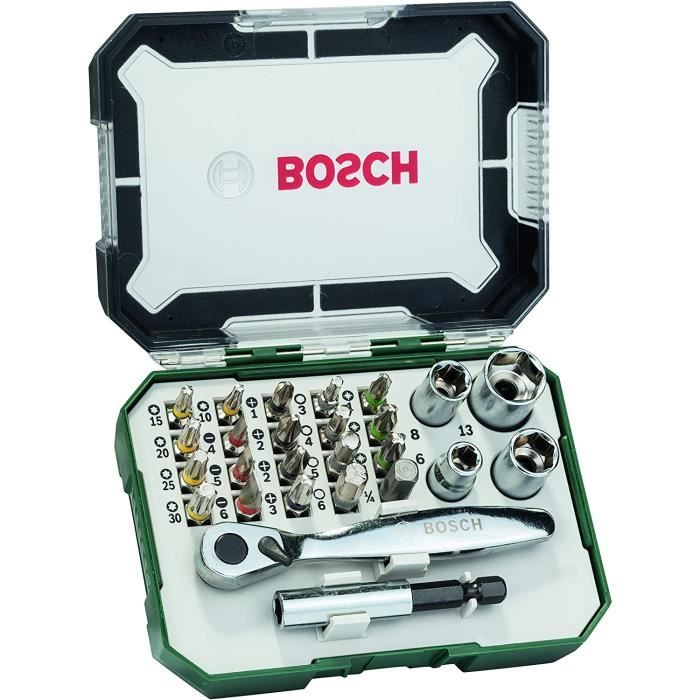 Tournevis à cliquet Bosch - 12 embouts