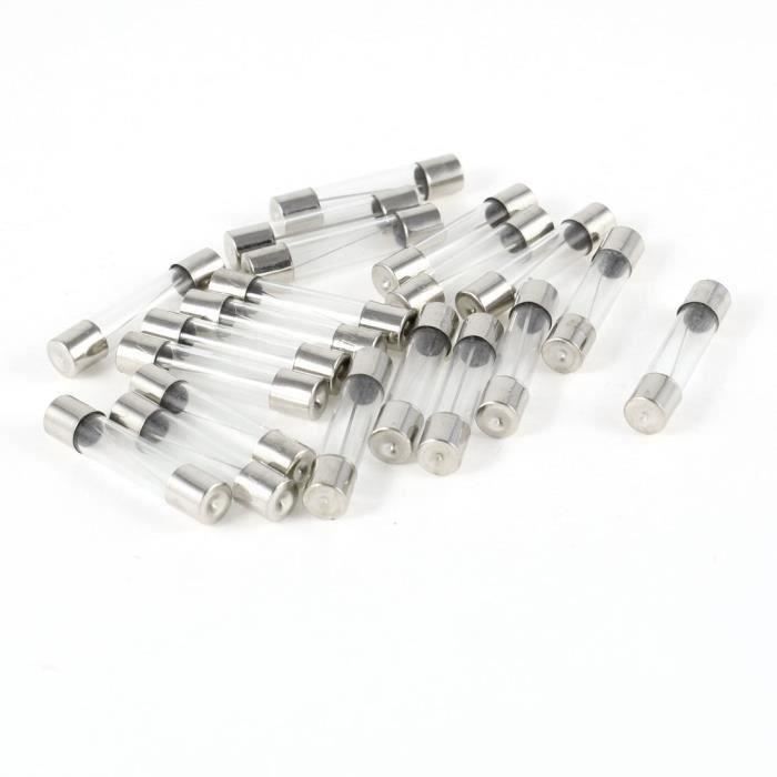 BOITE DE 10 FUSIBLES EN VERRE 15 AMPERES DIMENSION 6.3 x 27 MM AUTO MOTO SCOOTER VOITURE FUSIBLE