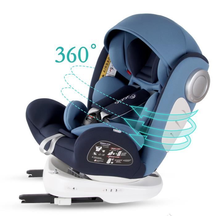 Bonio Bébé Siège Auto 360° Pivotant Groupe 0/1/2/3 0-36kg Siege