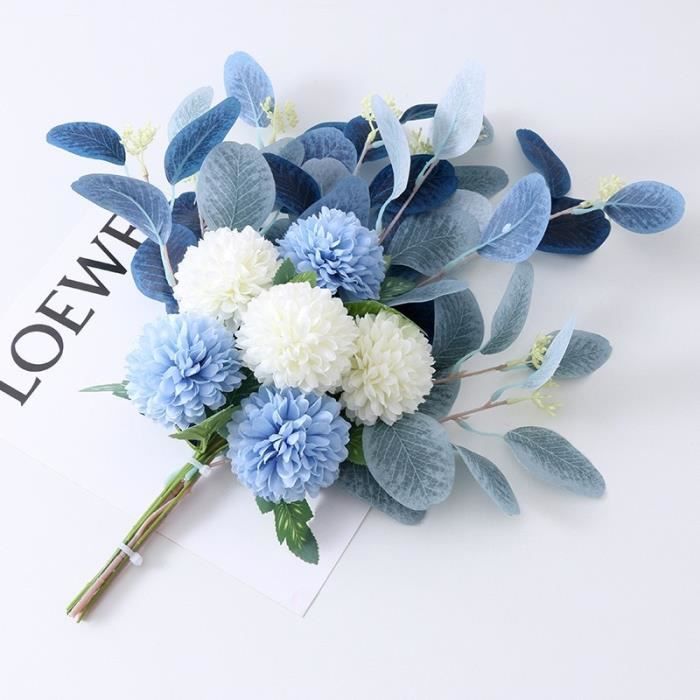 Bleu blanc - Bouquet de Fleurs Artificielles en Soie, Style Nordique, pour  Mariage et Décoration de Maison, A - Cdiscount Maison