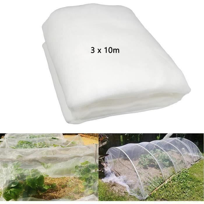 Filet Anti-Insectes Potager 3x6m Blanc – Protection Légumes Fruits Fleurs – Maille Fine PE Durable Anti-Pucerons Mouches Papillons