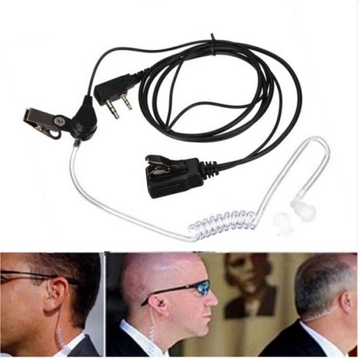 Pwshymi Casque Pour Talkie-walkie Écouteur à Tube Acoustique D'Air Avec