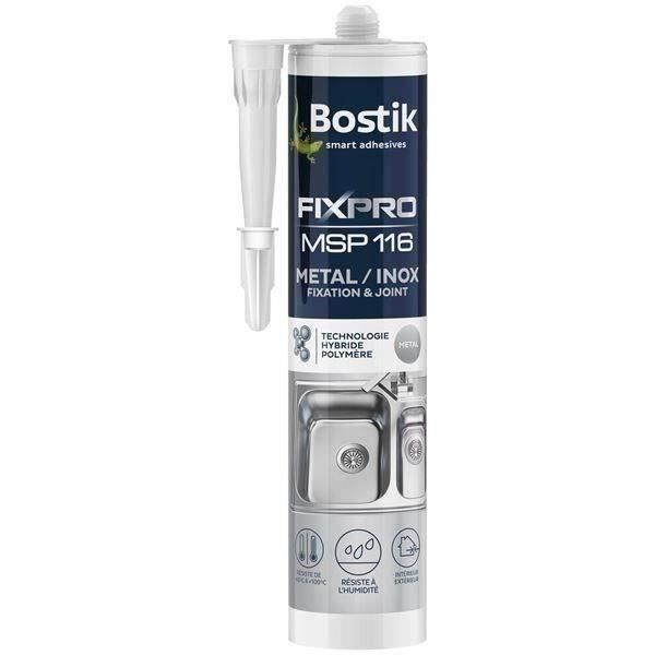 BOSTIK Mastic fixpro msp116 métal inox cartouche 290ml