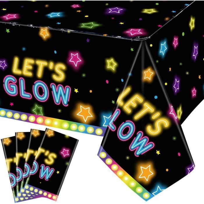 Let's Glow Lot de 3 nappes de fête fluorescentes en Plastique pour fête d' anniversaire, 129,5 x 220 cm Let's Glow Lot de 3 nappes de fête fluorescentes en Plastique pour fête d' anniversaire, 129,5 x 220 cm