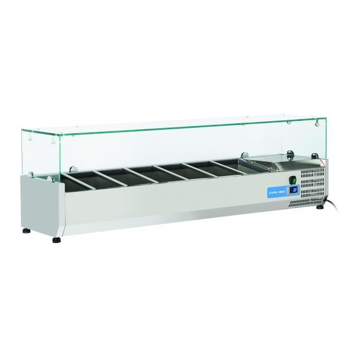 Saladette Réfrigérée VEVOR 4 Bacs - Refroidie Par Glace, Plastique Alimentaire, Pour Buffet Extérieur