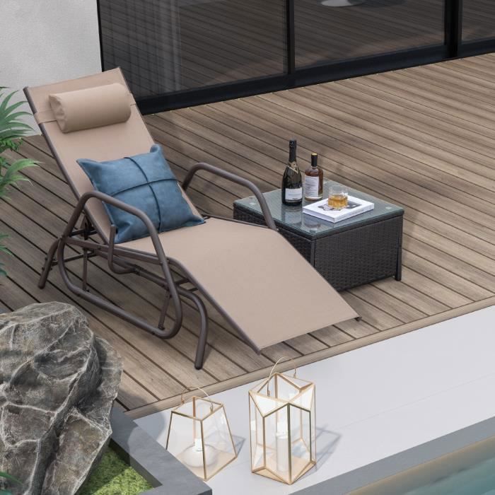Chaise de Jardin/Lot de 2 Chaises de Jardin Pliante(s) avec Dossier Réglable à 7 Niveaux Fauteuil d'Extérieur pour Plage Piscine et Terrasse Blanc Chaise de Jardin/Lot de 2 Chaises de Jardin Pliante(s) avec Dossier Réglable à 7 Niveaux Fauteuil d'Extérieur pour Plage Piscine et Terrasse Blanc