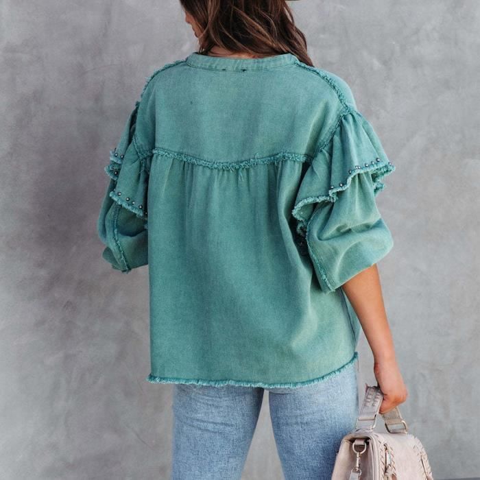 ARRANGE - Robe boutonnée mi-longue en maille avec manches ballon - Gris
