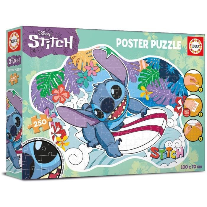 Puzzle - EDUCA - 250 Poster Puzzle Stitch - Cdiscount Jeux - Jouets
