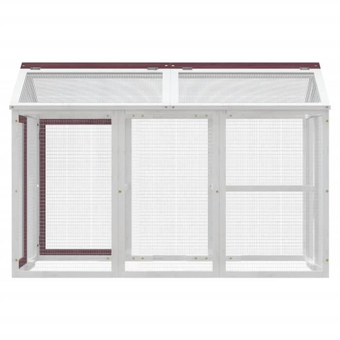 Enclos animaux - ESTINK - 141x94x104 cm - Bois massif de pin - Couleur moka et blanc - Pour rongeurs