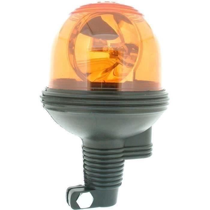 Gyrophare adaptable 12V, ampoule 55W, avec fixation flexible pour tige
