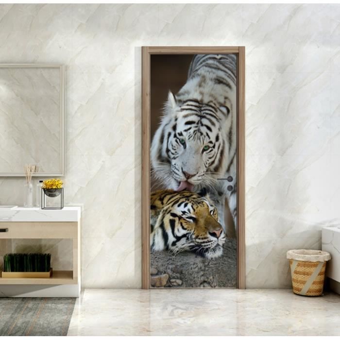 Stickers Muraux Porte 3D Pharaon Égyptien L77 X H200cm - Autocollant Porte PVC Étanche DIY Décor Adhésif PVC Porte