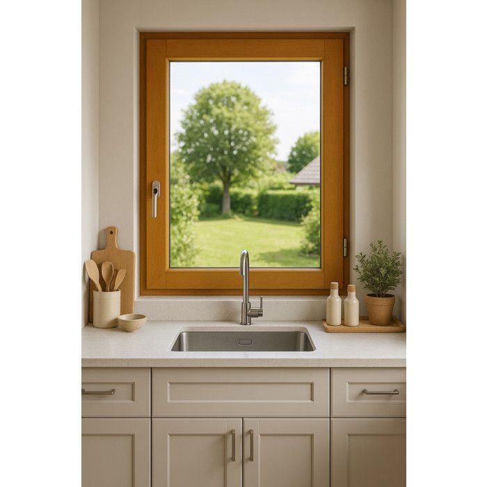 Fenetre Bois 1 Vantail H75 x L80 cm Côte Tableau Tirant Droite