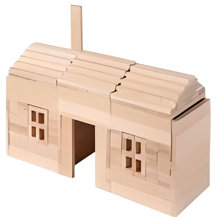 jeu de construction en bois naturel - goki - 200 pièces - pour enfant à partir de 3 ans
