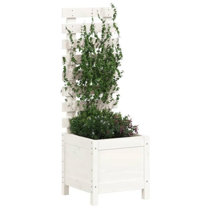 Jardinière blanc 60x40x50 cm bois de pin massif vidaXL | Leroy Merlin Jardinière blanc 60x40x50 cm bois de pin massif vidaXL | Leroy Merlin