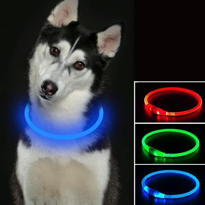 Comparer les prix de Collier Pour Chien LED Sécurité Lumineux Rechargeable USB 100mAh Ajustable 70cm Bleu