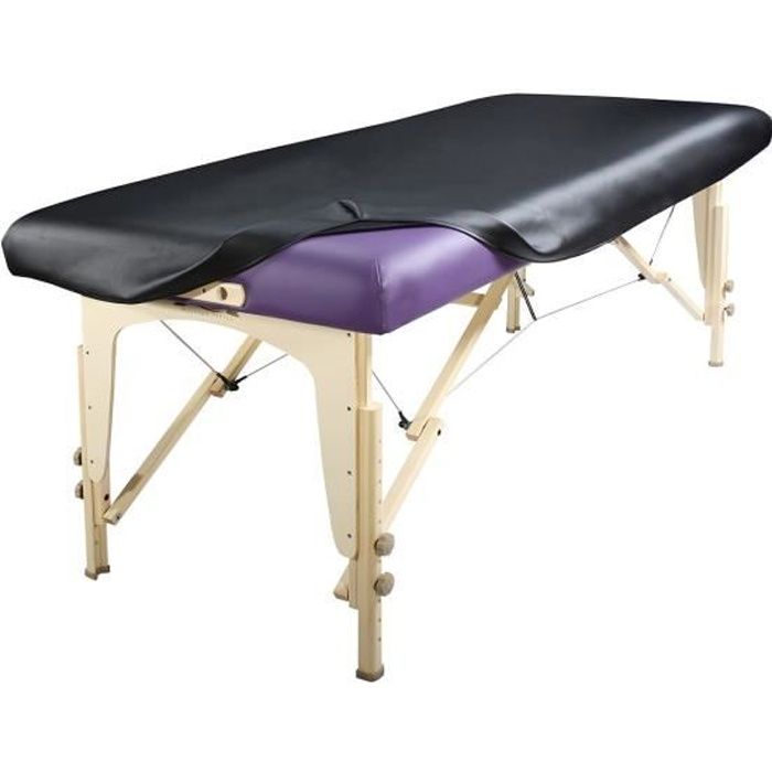 Master Massage Housse en PU, résistante à l'huile pour table de massage Ajustement parfait-Noir