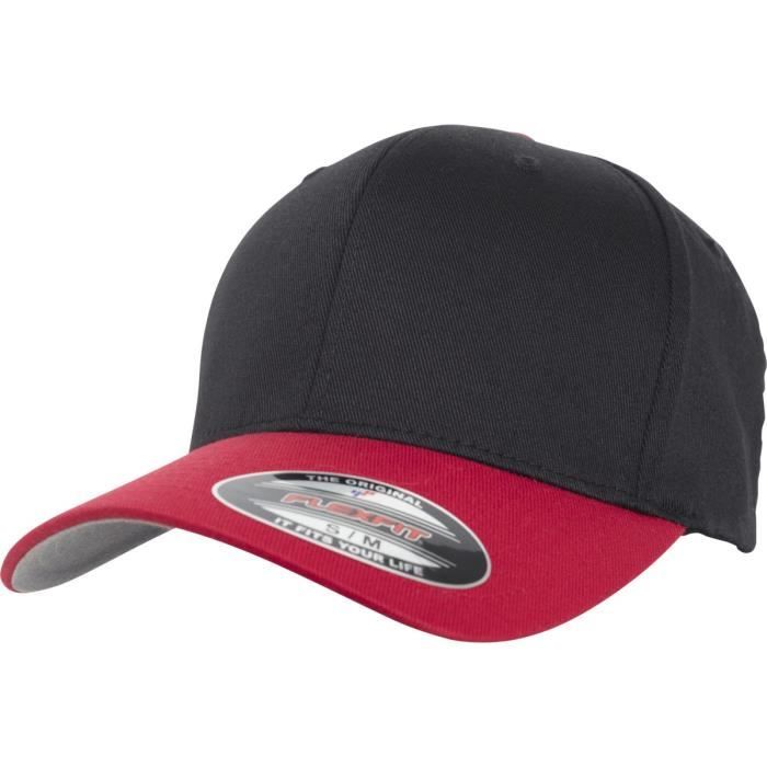 Casquette Baseball FlexFit Noire Ajustée, Taille L-XL, Homme