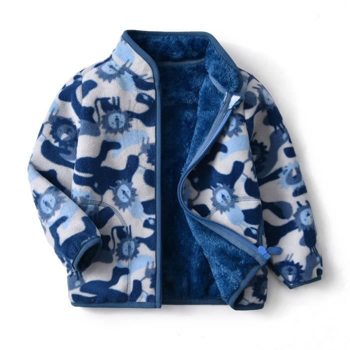 Manteau Garçon 1-6 Ans Bicolore Polaire Veste Polaire Enfant Garçon 1-6 Ans - Léger, Doux, Avec Poches - Pour Demi-saison, Automne, Sport Veste Zippée Garçon Automne