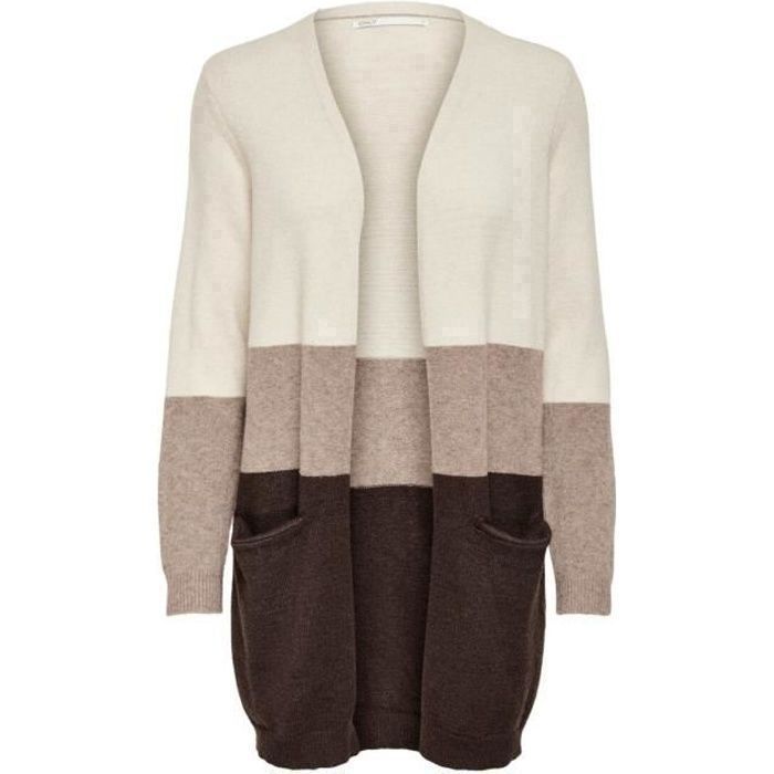 Gilet Cardigan femme Only Queen long - whitecap gray