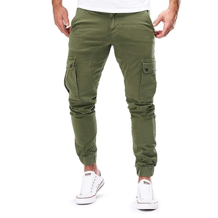 Pantalon De Randonnée Cargo Homme JEKE-DG - Tissu Ripstop Extensible, 8 Poches, Coupe Décontractée - Idéal Rando, Travail, Camping