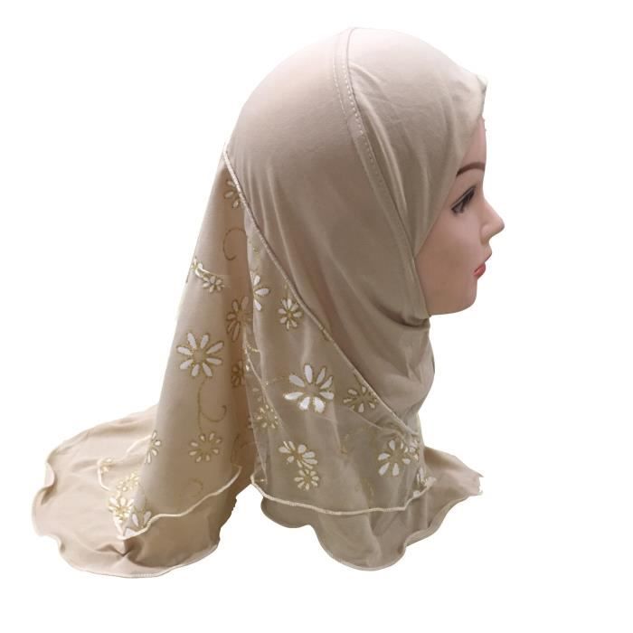 Foulard Hijab En Mousseline De Soie De Qualité Supérieure Pour Femme Musulmane Carré 145 X 145 Cm, Vert Foncé, Taille Unique