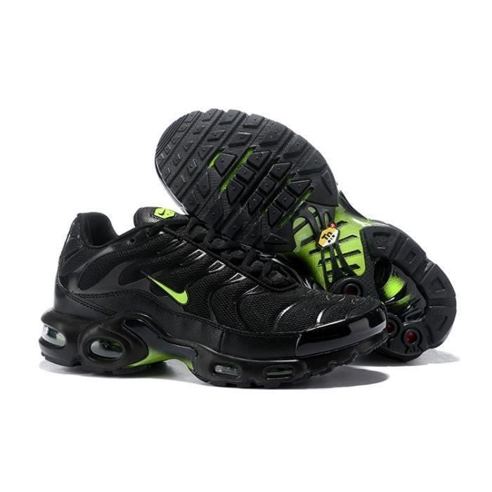 Nike Baskets Air Max TN Plus Homme Chaussures Entrainement de Sport Noir Vert Noir Cdiscount Chaussures