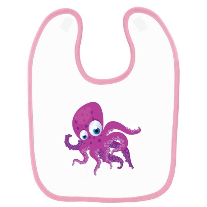 Bavoir Bebe Imprime Pieuvre Rose Cdiscount Puericulture Eveil Bebe