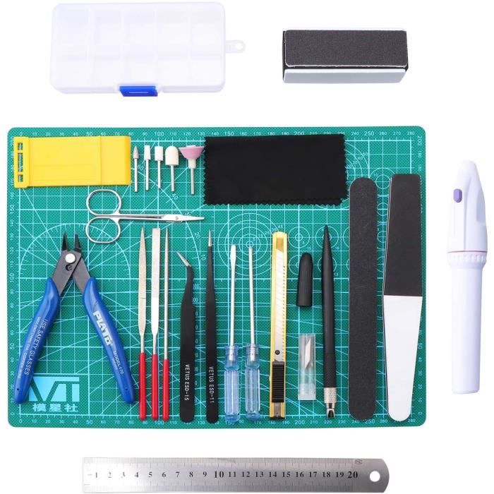 Kit De 26 Outils Pour Maquettes Gundam – Set Complet Pour Débutants Et Confirmés (Pinces, Limes, Ciseaux…)