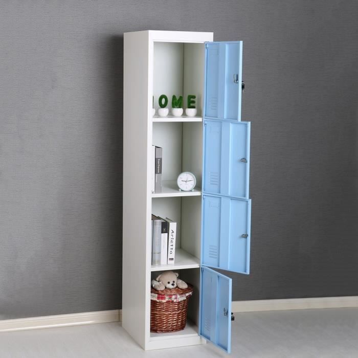 Armoire De Vestiaire 4 Portes Armoire De Bureau Verrouillable Pr Vetements Couleur Bleu Achat Vente Armoire De Bureau Armoire De Vestiaire 4 Portes Cdiscount