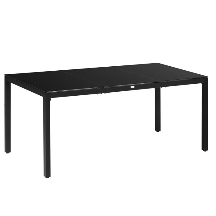 Outsunny - Table de jardin - Aluminium - 180x80x72cm - Noir
