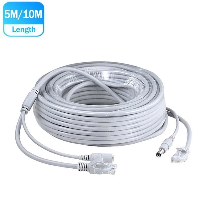 Câble d'alimentation,Hamflexte-Câble d'extension pour réseau CCTV et ...