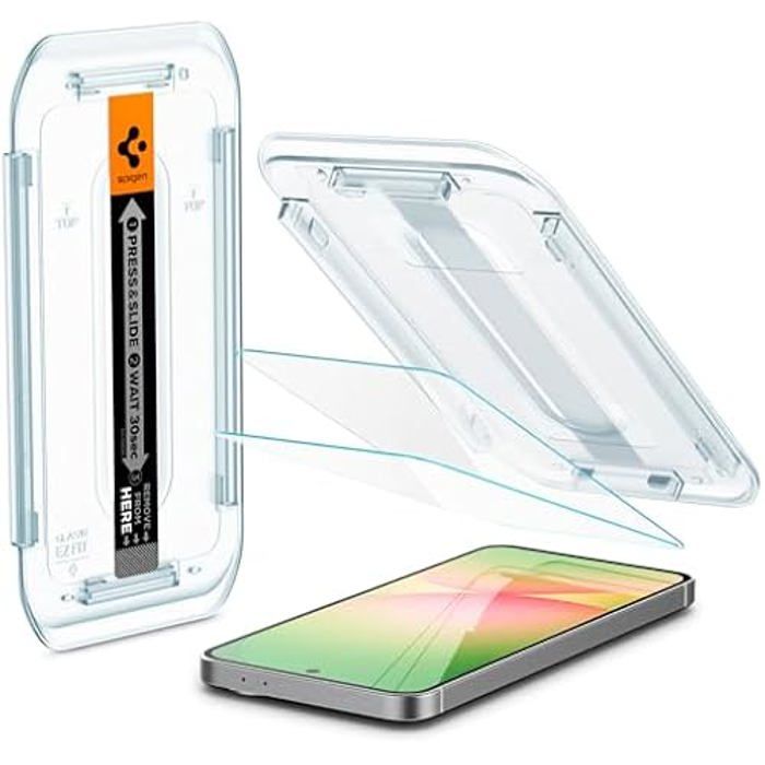 Verre Trempé - SPIGEN - Glas.tR EZ Fit - 2 Pièces - Dureté 9H - Compatible Galaxy A56/S24 FE