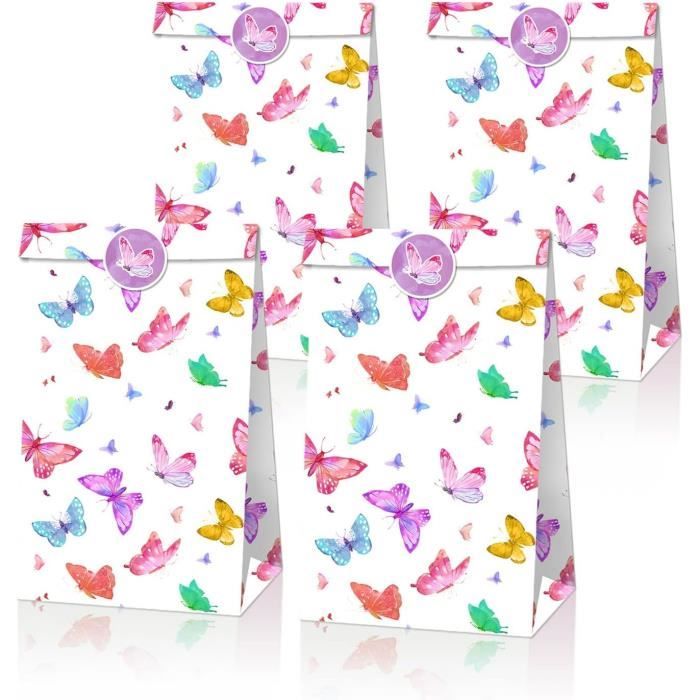 50 Sacs Cadeaux Noël En Papier Kraft 13x18cm + Autocollants - Motifs Sapin, Père Noël, Renne - Pour Bonbons, Chocolats, Petits Cadeaux