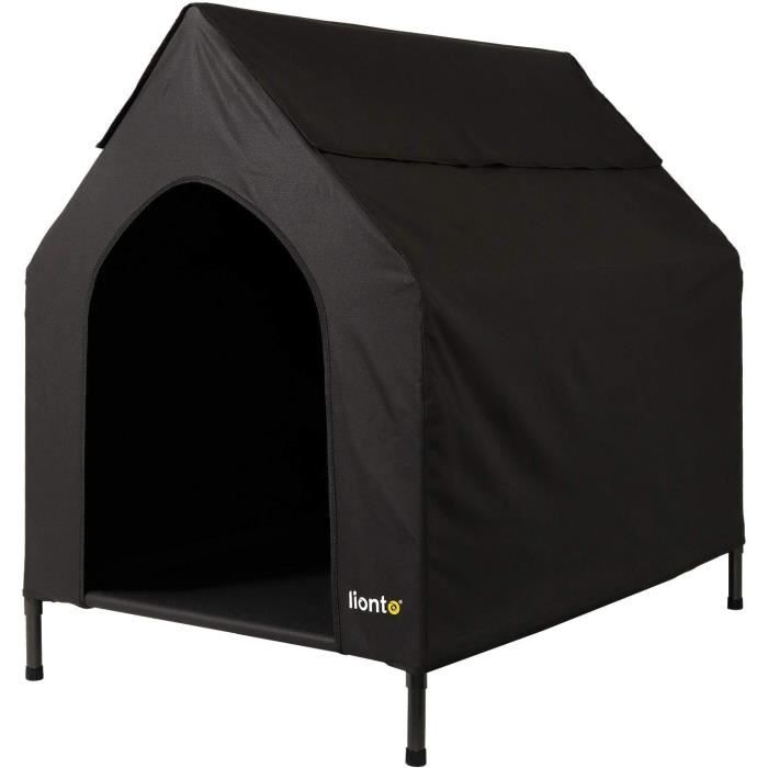 Meilleurs prix pour lionto Lit Couvert pour Chien Niche surélevée lit pour Chien avec Toit, (M) 110x75x105 cm Noir28