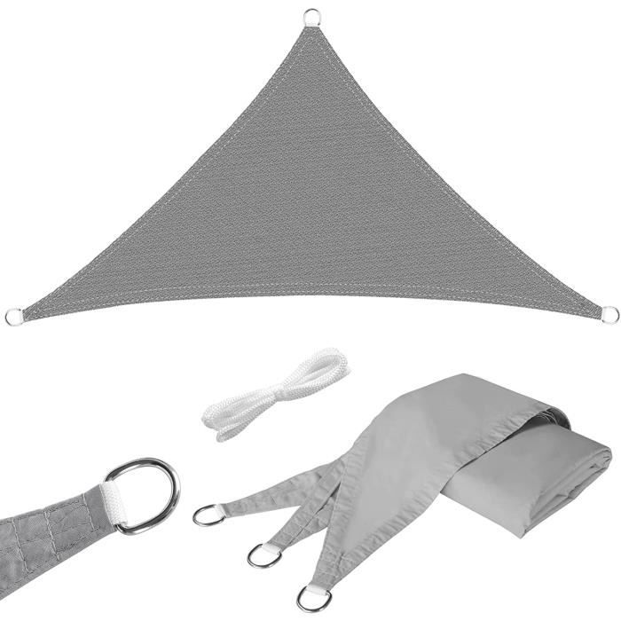 Voile D'ombrage Triangulaire Imperméable Imprimé Mandala – 150x150 Cm, 95% UV, Avec Cordes, Pour Terrasse, Jardin, Piscine