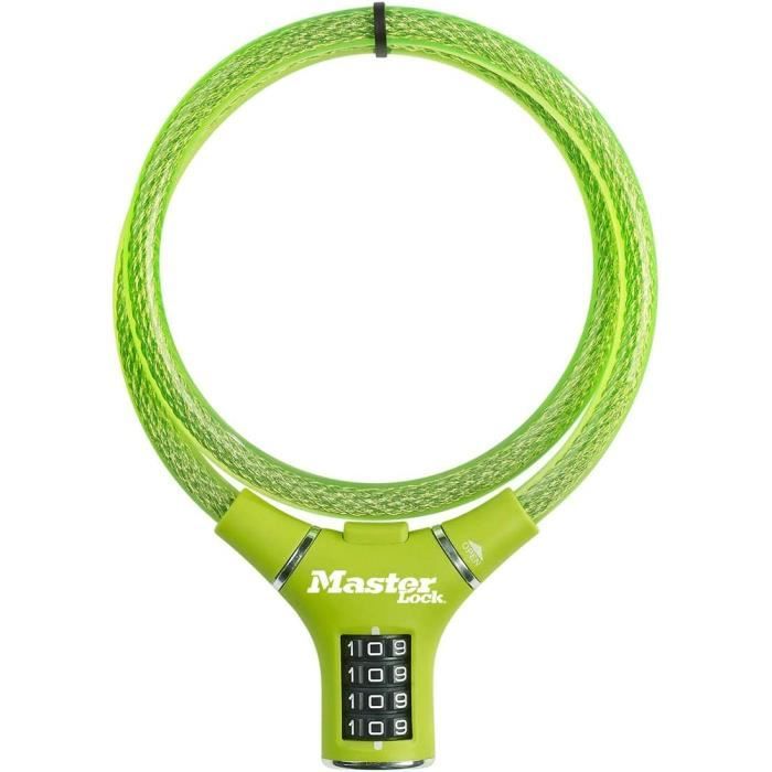 Antivol Vélo U Master Lock 8195EURDPROCOL - Certifié, Acier Cémenté, Support Cadre Inclus, 4 Clés