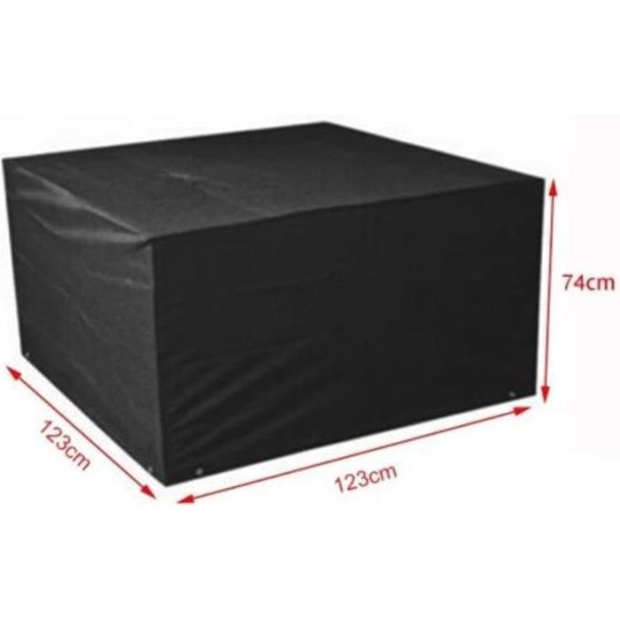Housse de meuble de jardin étanche TEMPSA - carrée 123x123x74cm - résistant aux UV et imperméable