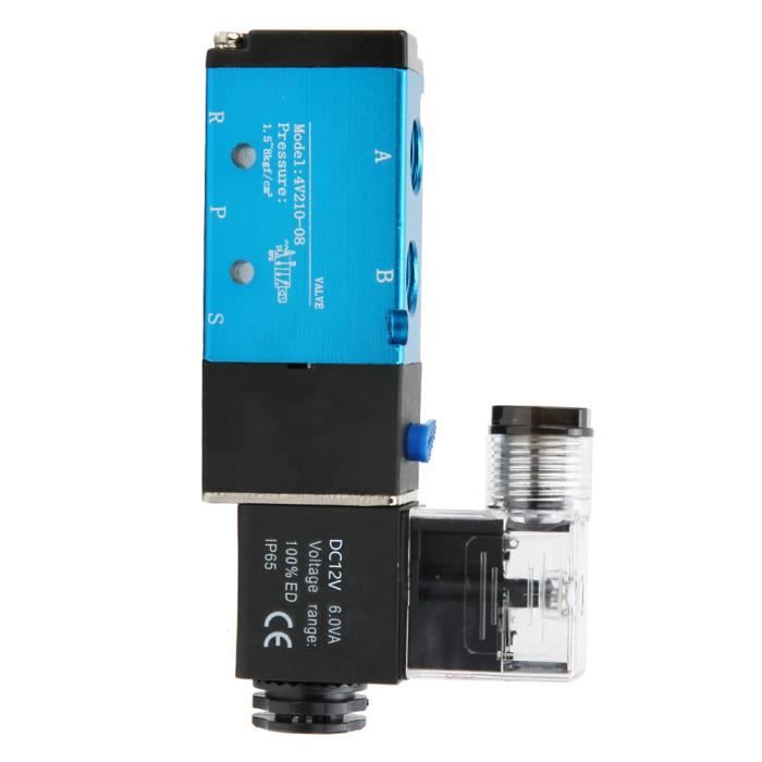 Électrovanne Pneumatique 3V210-08 1/4 PT DC12V - 2 Positions 3 Voies Bobine Unique