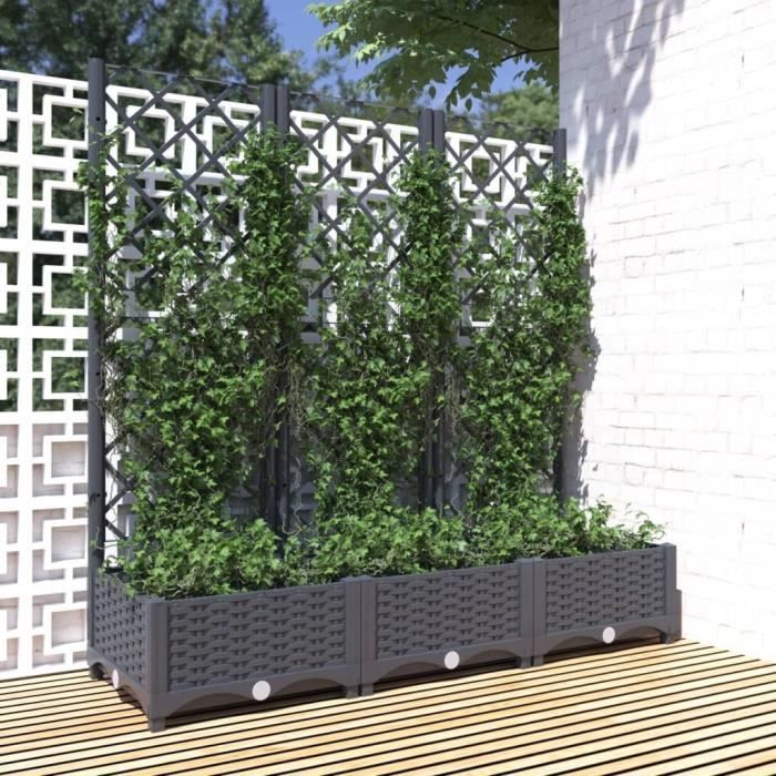 Jardinière Surélevée 142cm Avec Treillis Réglable - Parfaite Pour Tomates Et Plantes Grimpantes Sur Balcon - 7