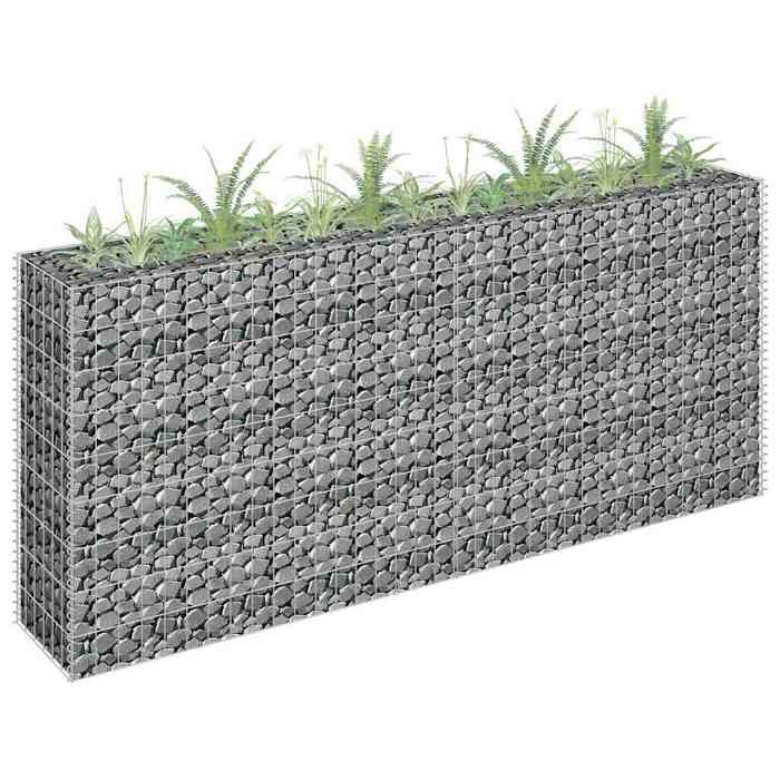 vidaXL Lit surélevé à gabion 180x30x90 cm - vue 2